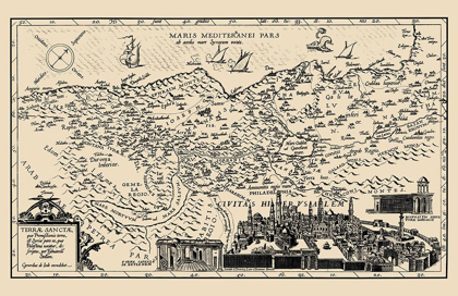 Picture of HOLY LAND WITH JERUSALEM ISRAEL - DE JODE 1578