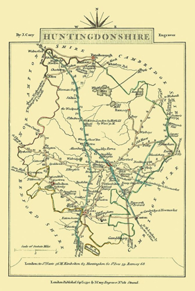 Picture of HUNTINGDONSHIRE COUNTY ENGLAND - CARY 1792