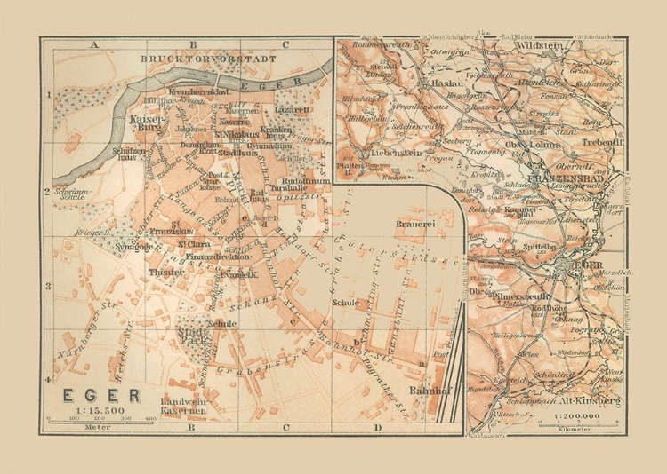 Picture of EGER HUNGARY EUROPE- BAEDEKER 1910