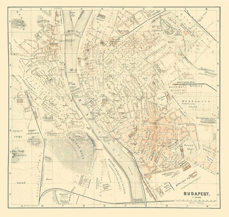 Picture of BUDAPEST HUNGARY EUROPE - BAEDEKER 1896