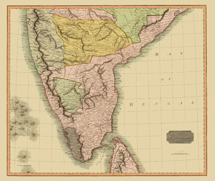 Picture of SOUTHERN HINDOSTAN BRITISH INDIA - THOMSON 1816