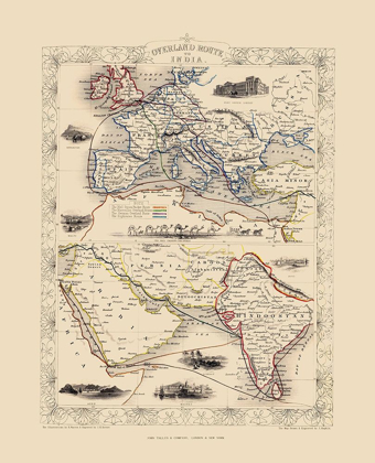Picture of OVERLAND ROUTE TO INDIA - TALLIS 1851