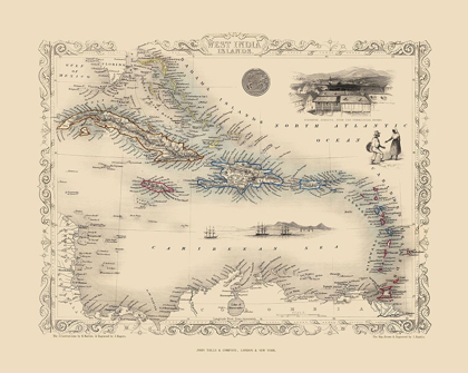 Picture of CARIBBEAN ISLANDS WEST INDIES - TALLIS 1851