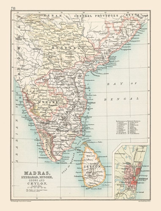 Picture of SOUTHERN INDIA - BARTHOLOMEW 1892