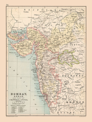 Picture of WEST COAST INDIA - BARTHOLOMEW 1892
