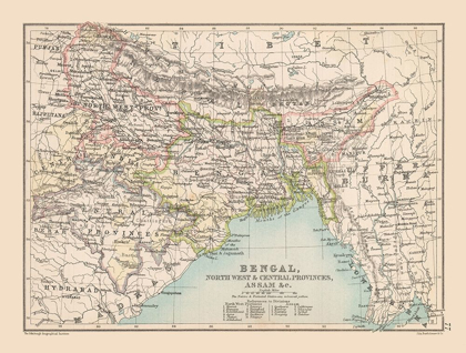 Picture of BENGAL REGION INDIA - BARTHOLOMEW 1892
