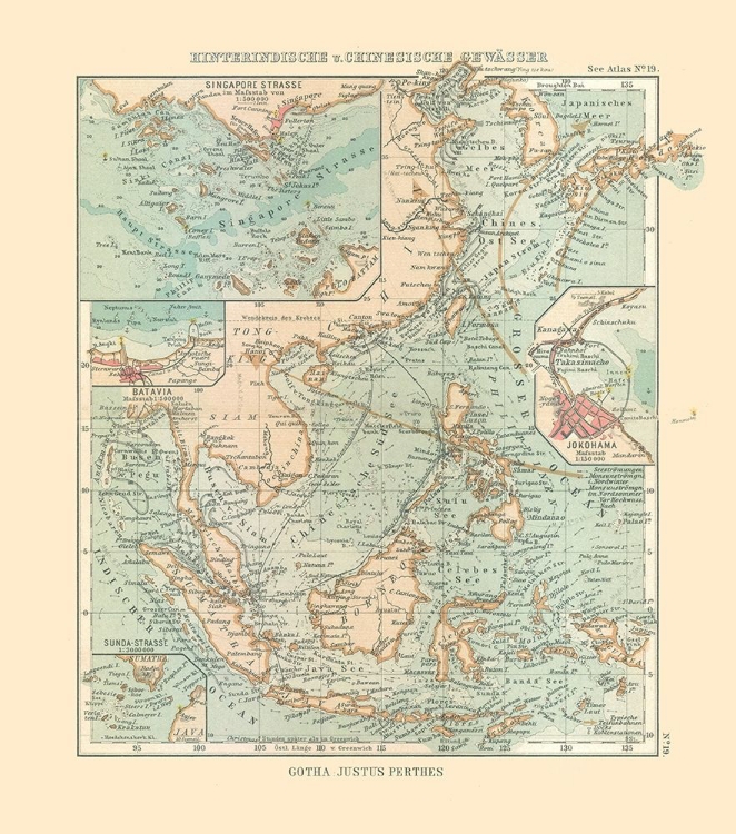 Picture of ASIA INDIAN OCEAN YELLOW SEA - PERTHES 1914