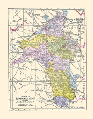 Picture of ROSCOMMON COUNTY IRELAND - BARTHOLOMEW 1882