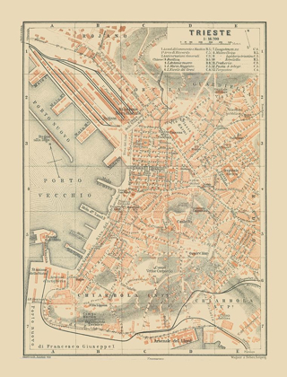 Picture of TRIESTE ITALY - BAEDEKER 1910