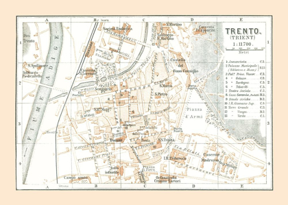 Picture of TRENTO ITALY - BAEDEKER 1896