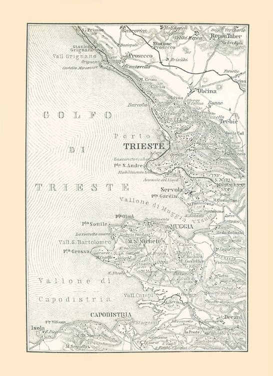Picture of TRIESTE ITALY - BAEDEKER 1896