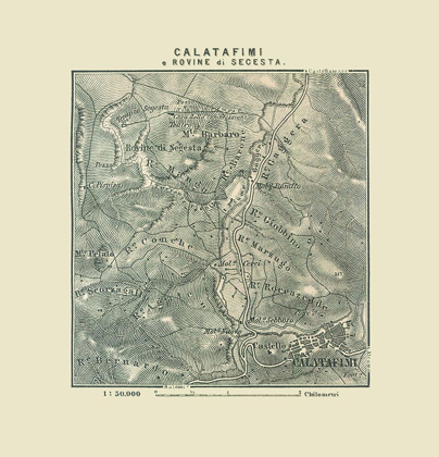 Picture of CALATAFIMI RUINS SEGESTA ITALY - BAEDEKER 1880