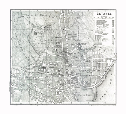 Picture of CATANIA ITALY - BAEDEKER 1880