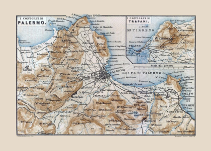 Picture of PALERMO TRAPANI ITALY - BAEDEKER 1880