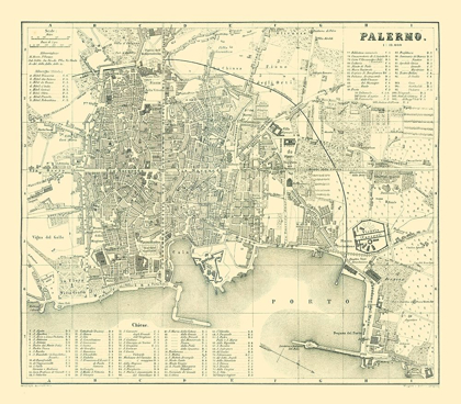 Picture of PALERMO ITALY - BAEDEKER 1880