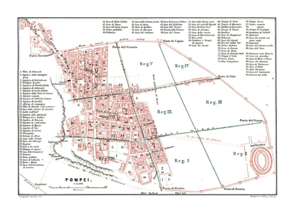 Picture of POMPEI ITALY - BAEDEKER 1880