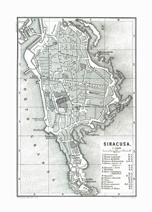 Picture of SYRACUSE ITALY - BAEDEKER 1880