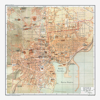 Picture of CATANIA ITALY - BAEDEKER 1880