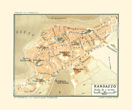 Picture of RANDAZZO SICILY ITALY - BAEDEKER 1880