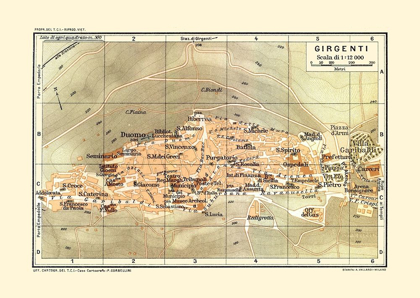 Picture of GIRGENTI ITALY - BAEDEKER 1880