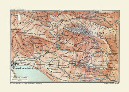 Picture of GIRGENTI REGION ITALY - BAEDEKER 1880