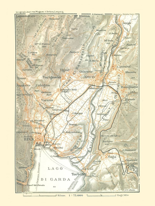 Picture of LAKE GARDA REGION ITALY - BERTARELLI 1914