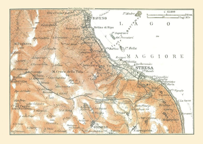 Picture of LAKE MAGGIORE NORTHERN ITALY - BERTARELLI 1914