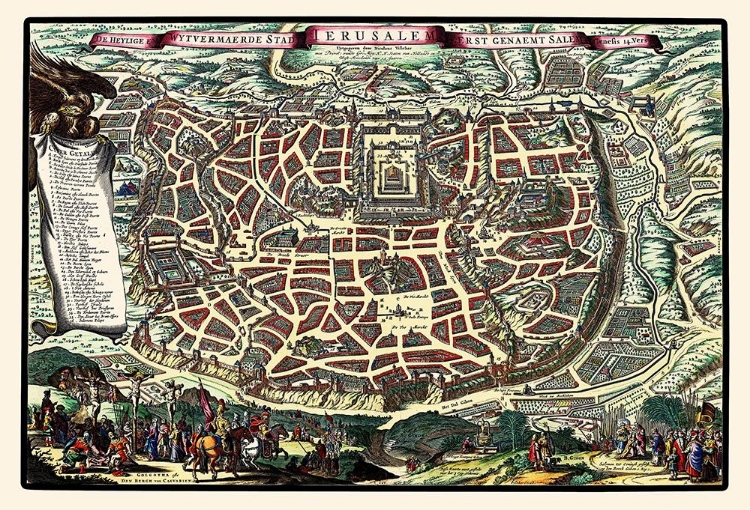 Picture of JERUSALEM ISRAEL PANORAMIC - VISSCHER 1660