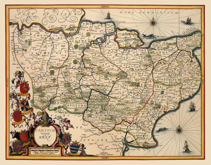 Picture of KENT COUNTY ENGLAND - BLAEU 1646