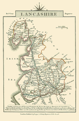 Picture of LANCASHIRE COUNTY ENGLAND - CARY 1792