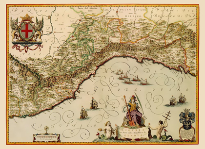 Picture of LIGURIA REGION ITALY - BLAEU 1640