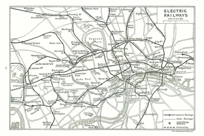 Picture of ELECTRIC RAILWAYS LONDON UK - BARTHOLOMEW 1921