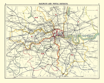 Picture of RAILWAYS POSTAL DISTRICTS LONDON UK