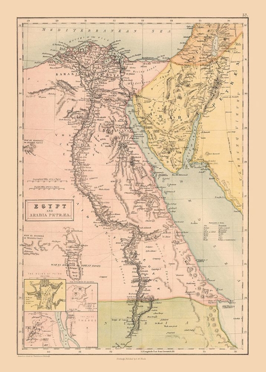 Picture of MIDDLE EAST EGYPT ARABIA - BLACK 1867