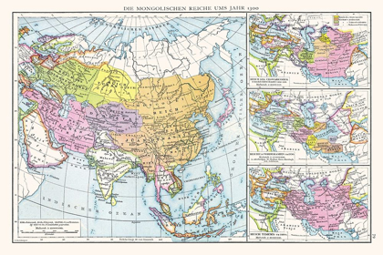 Picture of MONGOL EMPIRES 1300 ASIA - DROYSEN 1886