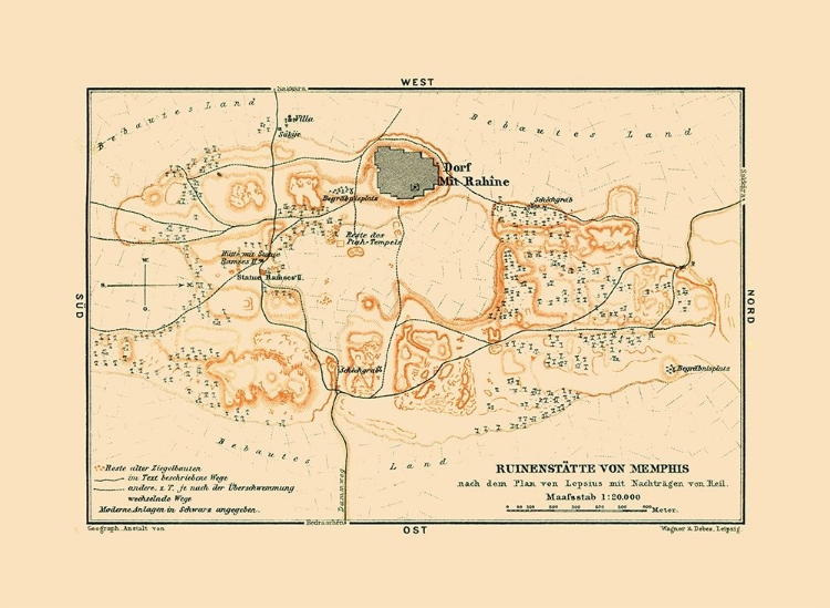 Picture of MEMPHIS EGYPT AFRICA - BAEDEKER 1913