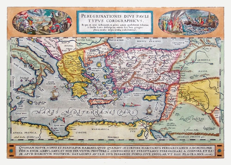 Picture of JOURNEYS OF PAUL MIDDLE EAST - ORTELIUS 1570
