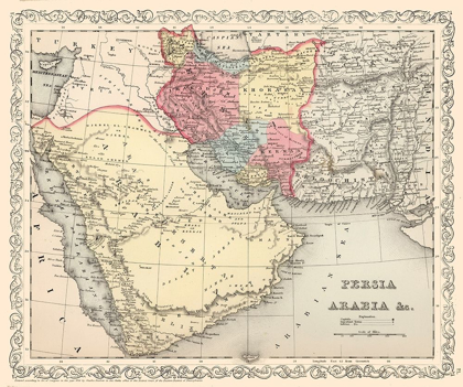 Picture of MIDDLE EAST PERSIA ARABIA - MITCHELL 1857