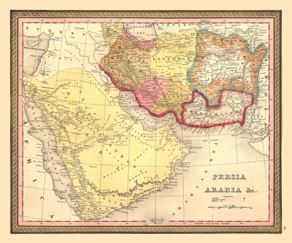 Picture of MIDDLE EAST PERSIA ARABIA - MITCHELL 1849