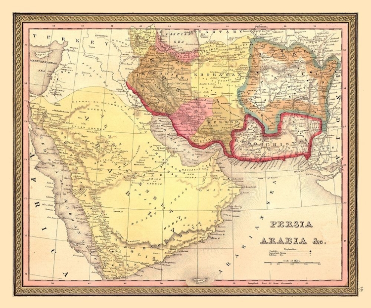 Picture of MIDDLE EAST PERSIA ARABIA - MITCHELL 1849