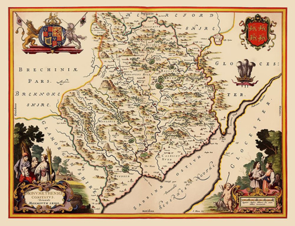 Picture of MONMOUTHSHIRE WALES GREAT BRITAIN - BLAEU 1645