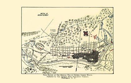 Picture of MONTEREY BATTLE MAP MEXICAN AMERICAN WAR 1892