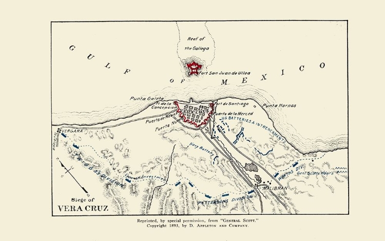 Picture of VERA CRUZ SIEGE FROM GEN. SCOTT 1893