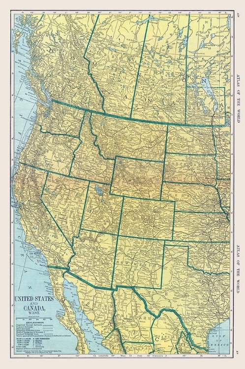 Picture of NORTH AMERICA WEST UNITED STATES CANADA MEXICO