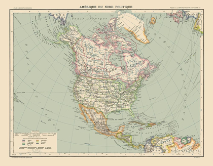 Picture of POLITICAL OF NORTH AMERICA - SCHRADER 1908