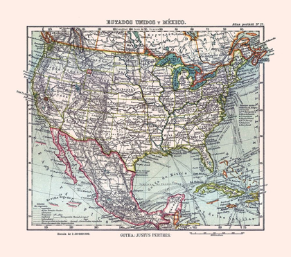 Picture of NORTH AMERICA UNITED STATES MEXICO - PERTHES 1921