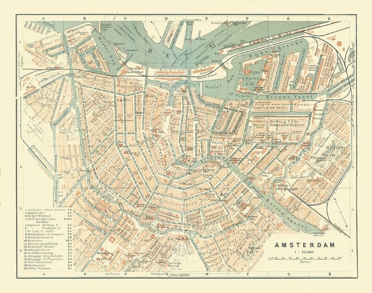 Picture of EUROPE AMSTERDAM NETHERLANDS - BAEDEKER 1910