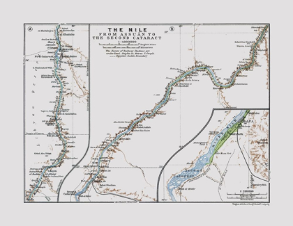 Picture of NILE ASWAN SECOND CATARACT EGYPT - BAEDEKER 1913