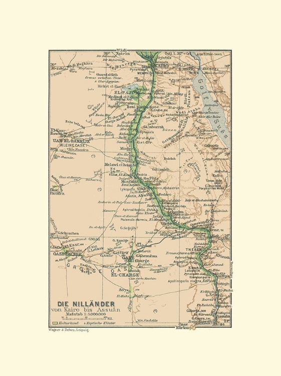 Picture of NILE CAIRO TO ASWAN EGYPT - BAEDEKER 1913