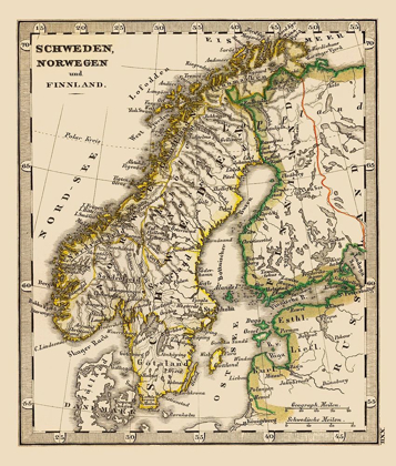 Picture of SCANDINAVIA NORWAY SWEDEN FINLAND - STIELER 1852